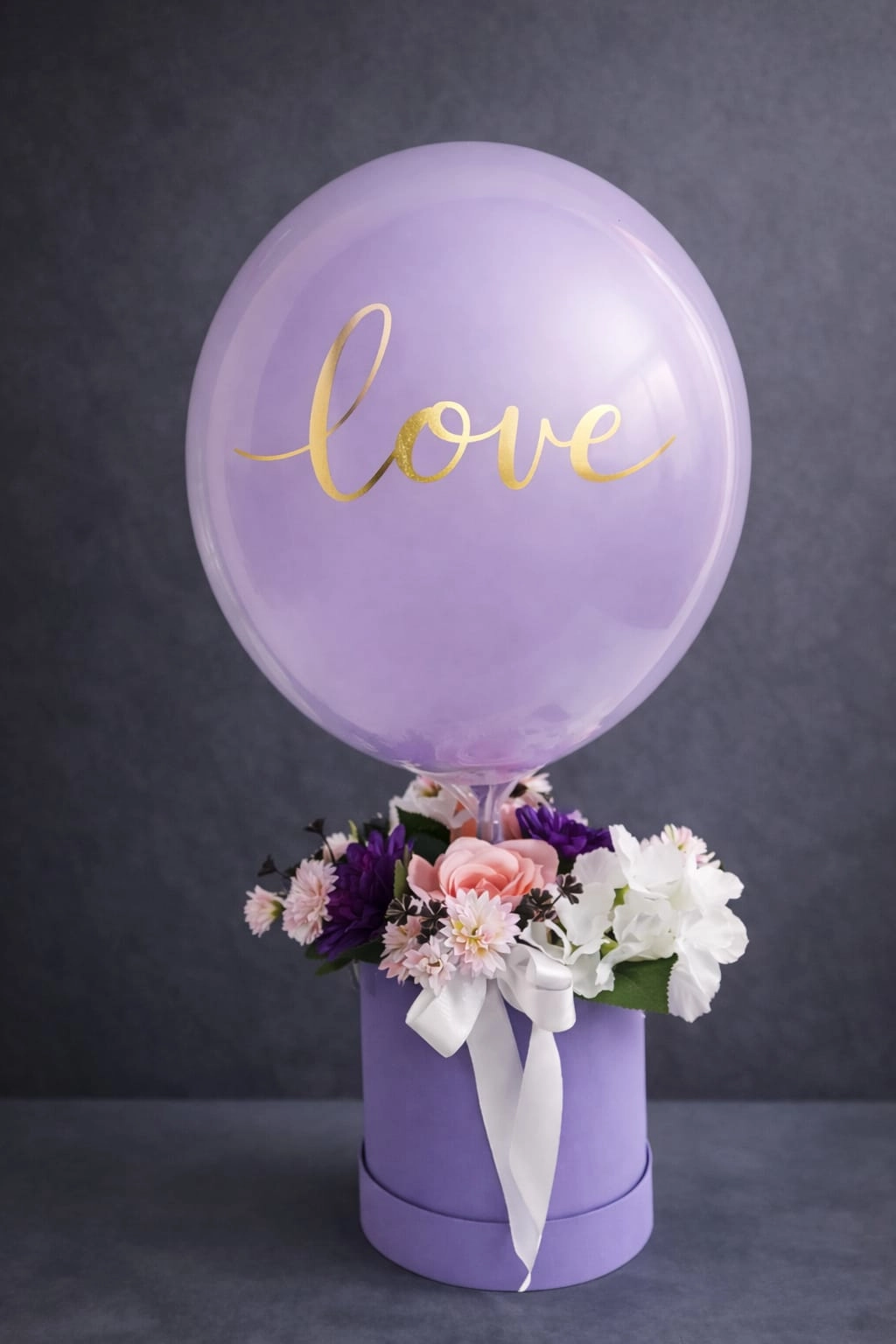 Lila Aşk – Love Balonlu Zarif Aranjman