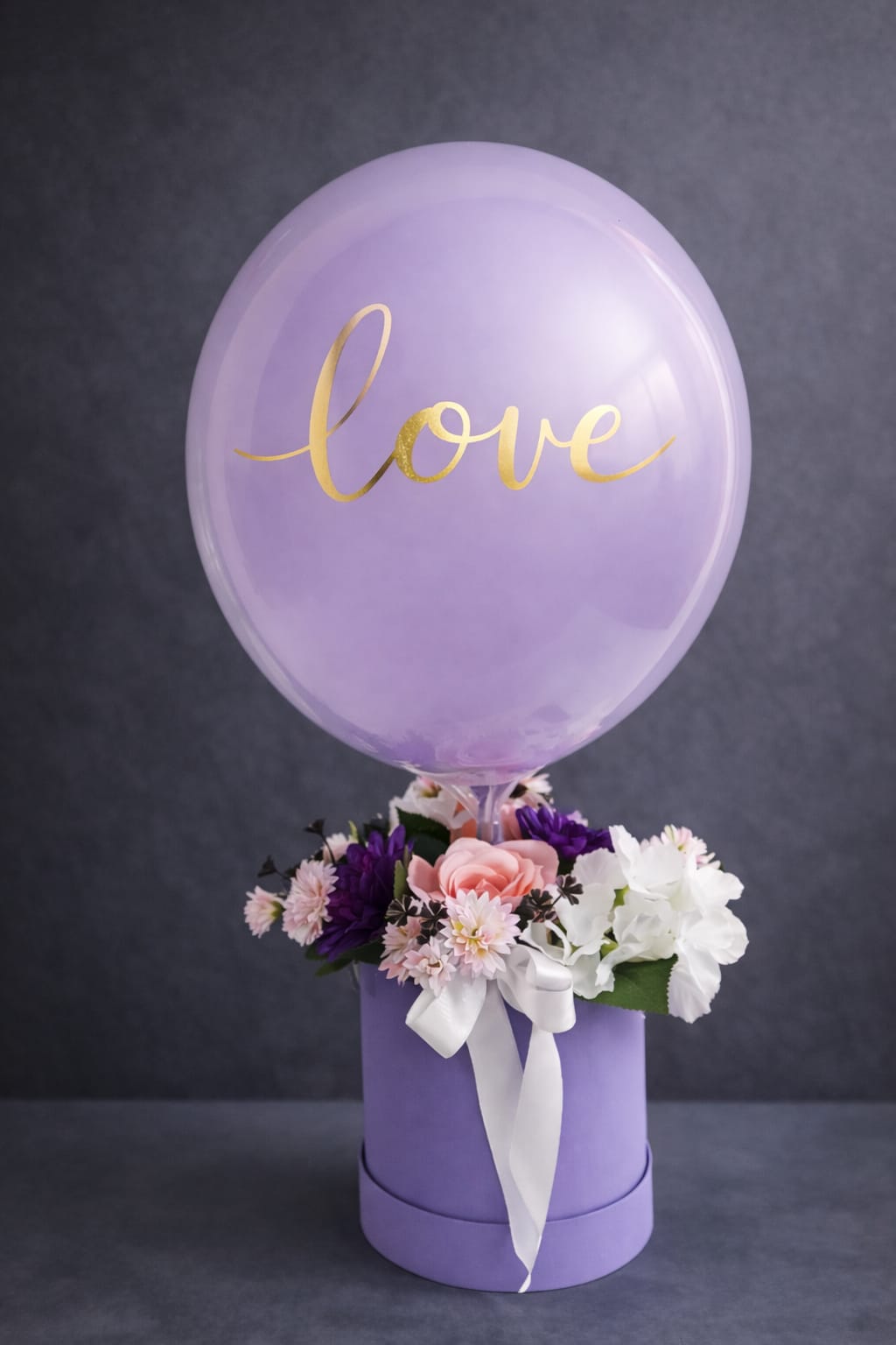 Lila Aşk – Love Balonlu Zarif Aranjman