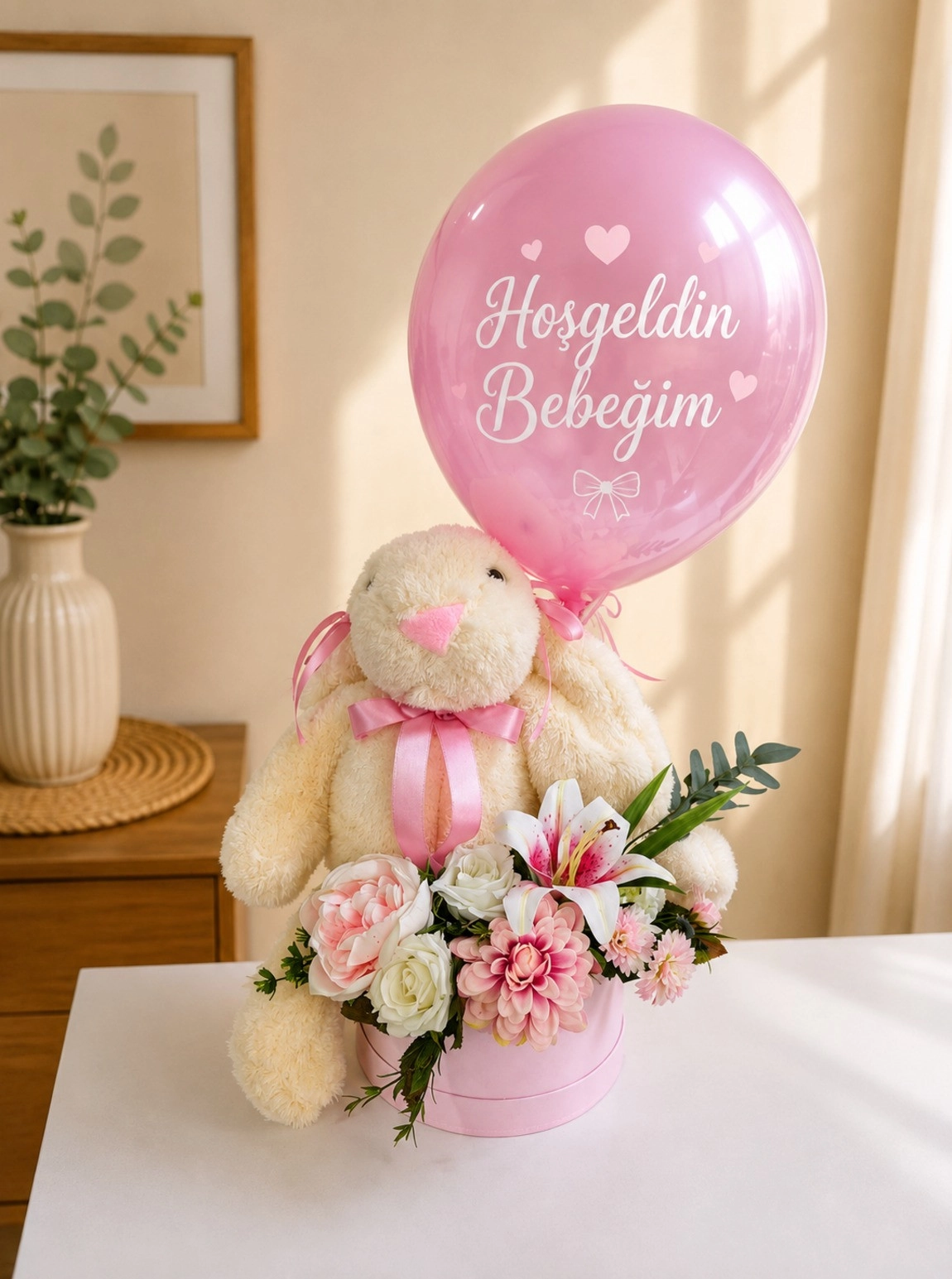 Pembe Düşler  Balonlu  Bebek Kutusu