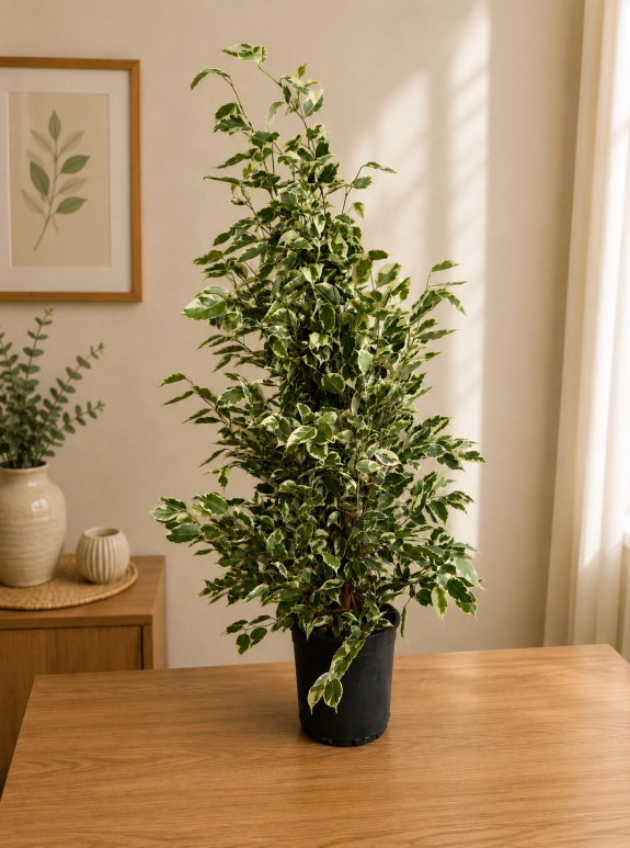 Alacalı Benjamin – Ficus Starlight  Açıklama:
