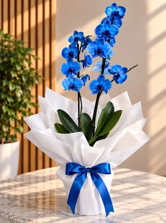 Magic Blue Çift Dal Orkide